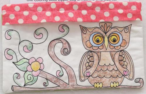 HC 541-Owl Coloring Book Zippered Bag-Jeffrey